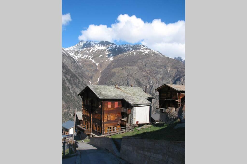 Alpia 26 - Zwei Zimmerwohnung In Traditionellem Walliser Haus Gasenried Bagian luar foto